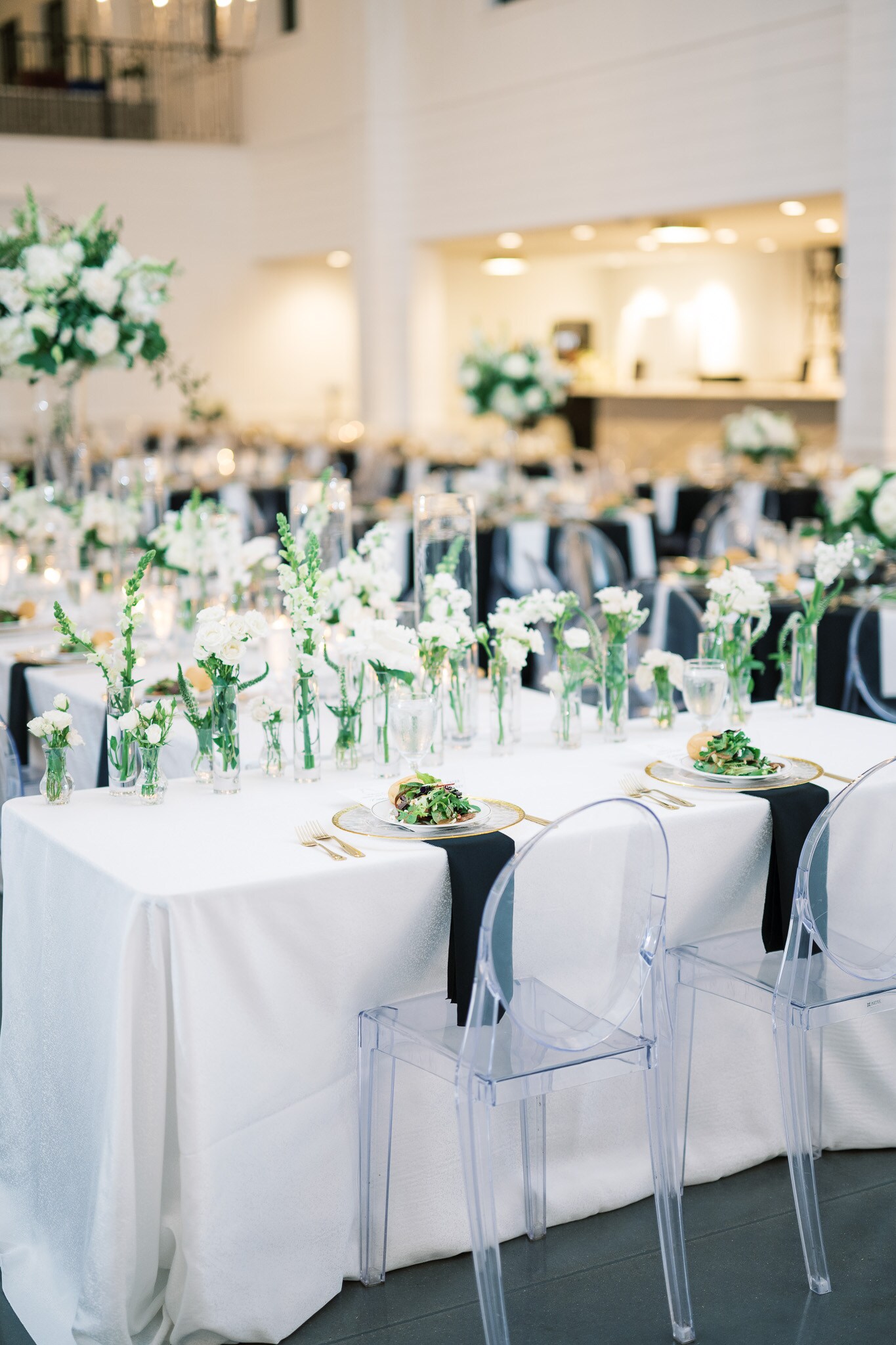 White Bud Vase Centerpiece